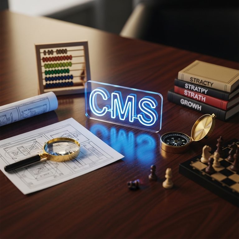 A stunning cinematic, award-winning photography shot related to How to Choose the Right CMS for Your Business Website, going to use for blog