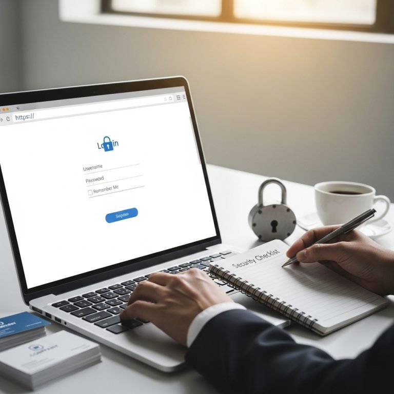 A stunning cinematic, award-winning photography shot related to How to Set Up Basic Security for Your Small Business Website, going to use for blog