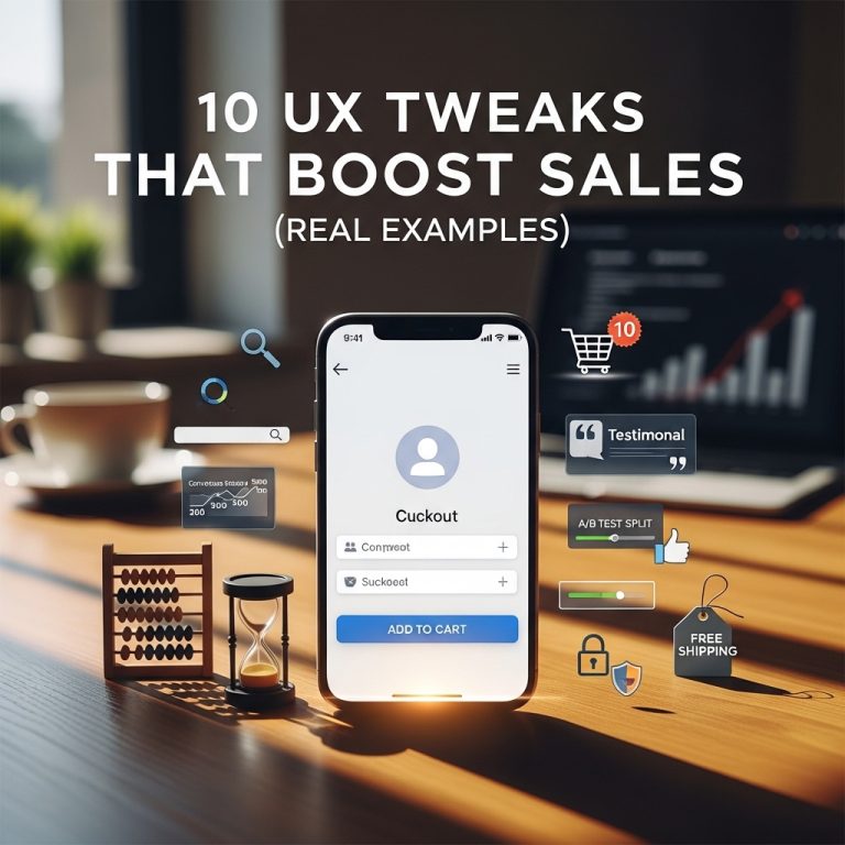 A stunning cinematic, award-winning photography shot related to 10 UX Tweaks That Boost Sales (Real Examples), going to use for blog