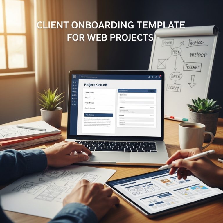 A stunning cinematic, award-winning photography shot related to Client Onboarding Template for Web Projects, going to use for blog