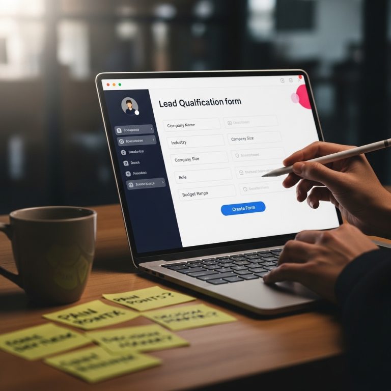 A stunning cinematic, award-winning photography shot related to How to Create a Lead Qualification Form for New Prospects, going to use for blog