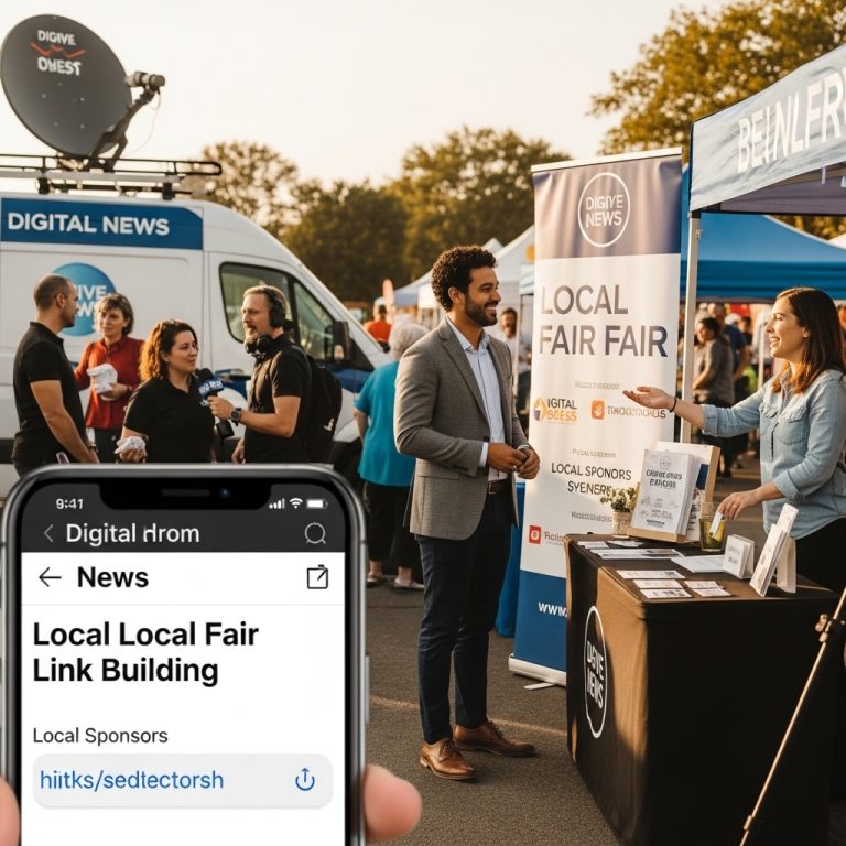 A stunning cinematic, award-winning photography shot related to How to Leverage Local Events & News for Link Building, going to use for blog