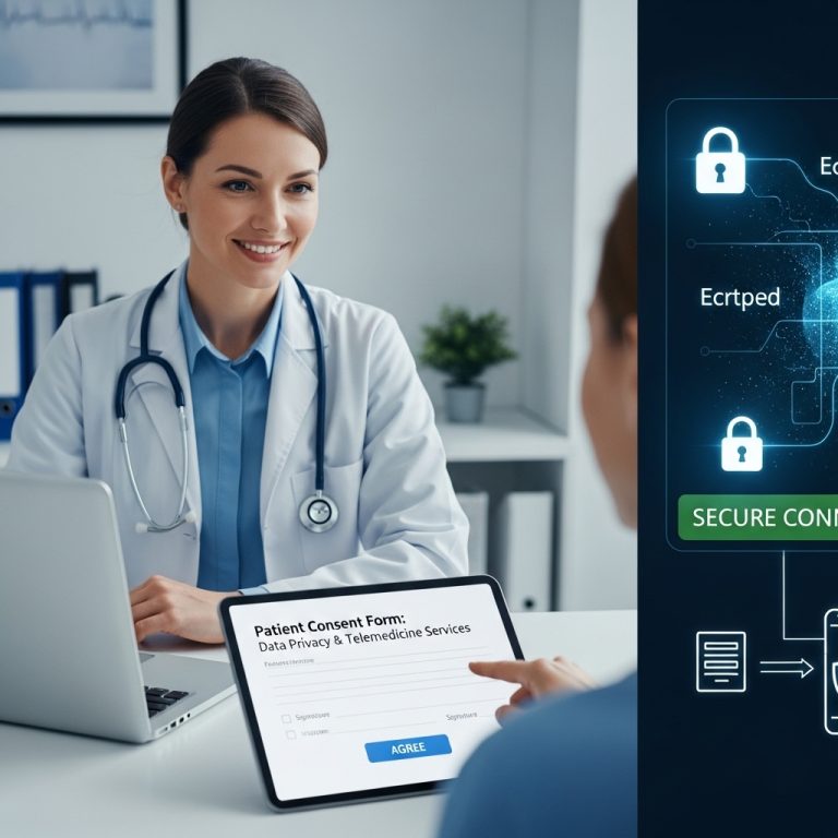 A stunning cinematic, award-winning photography shot related to Clinic Telemedicine Website: Security & Consent Considerations, going to use for blog