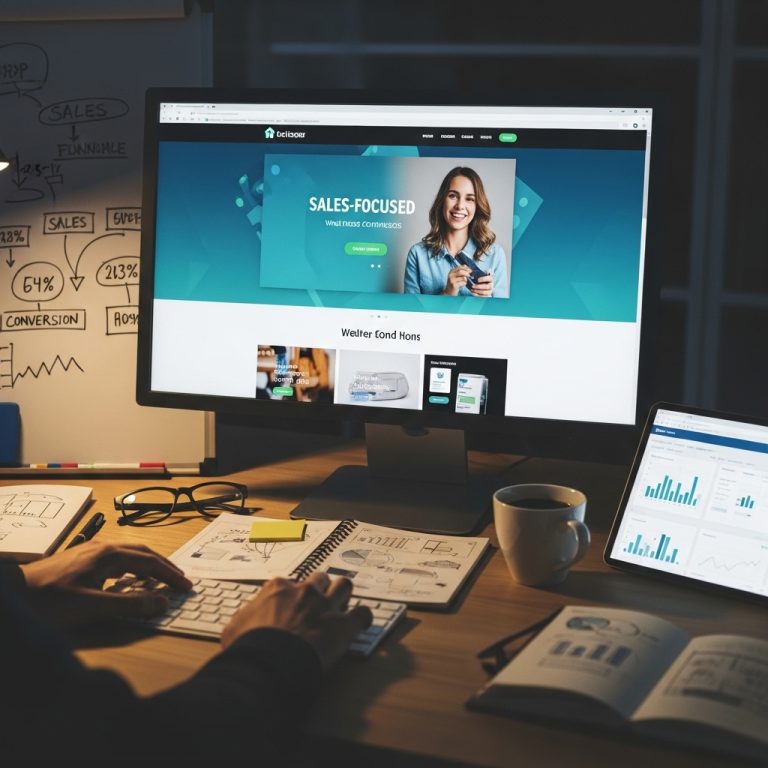 A stunning cinematic, award-winning photography shot related to Sales-focused Web Design: What eCommerce Stores Need Now, going to use for blog