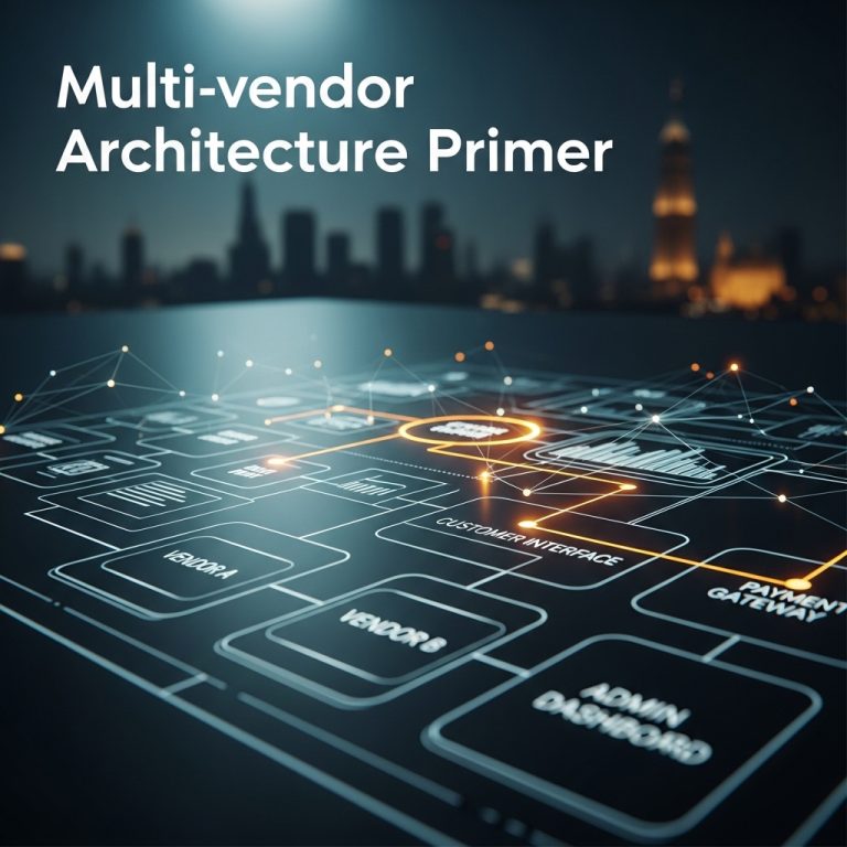 A stunning cinematic, award-winning photography shot related to Marketplace Setup: Multi-vendor Architecture Primer, going to use for blog