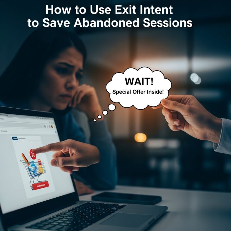 A stunning cinematic, award-winning photography shot related to How to Use Exit Intent to Save Abandoned Sessions, going to use for blog