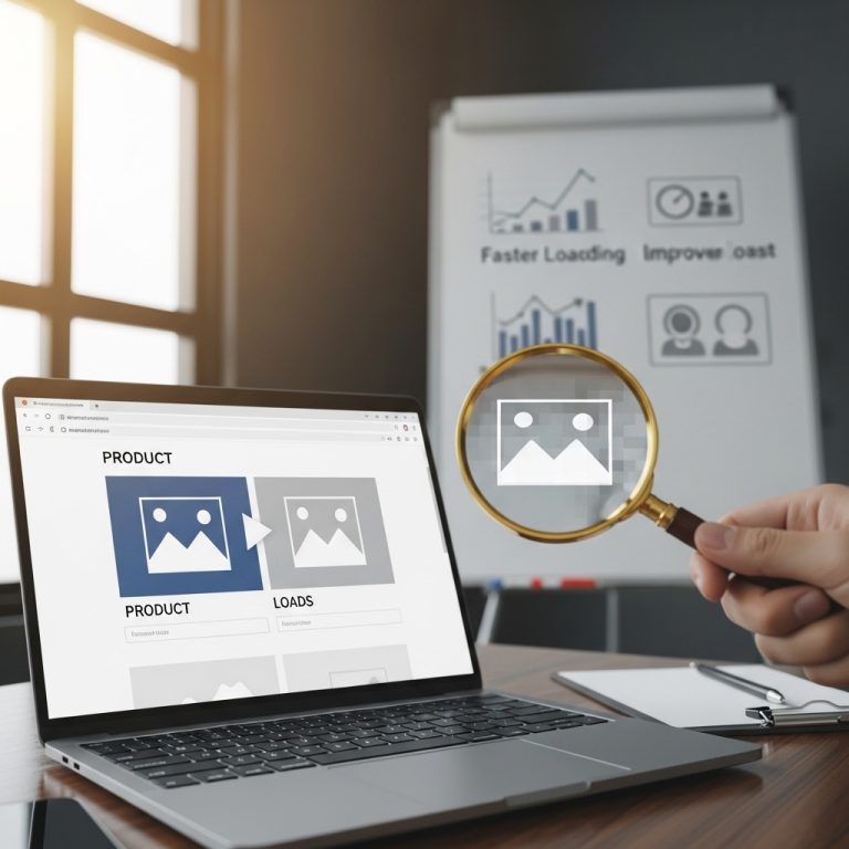 A stunning cinematic, award-winning photography shot related to Best Practices for Image Optimization on Business Websites, going to use for blog