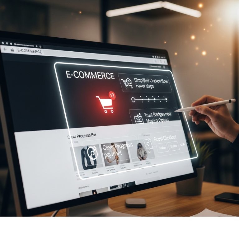 A stunning cinematic, award-winning photography shot related to How to Reduce Cart Abandonment with UX Changes, going to use for blog