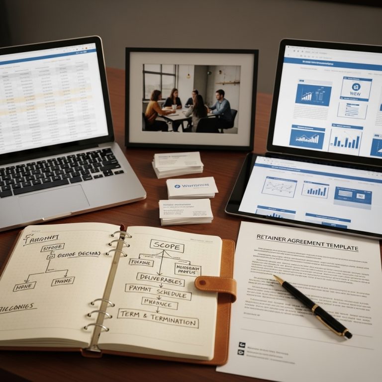 A stunning cinematic, award-winning photography shot related to How to Build a Retainer Agreement for Ongoing SEO & Web Work, going to use for blog