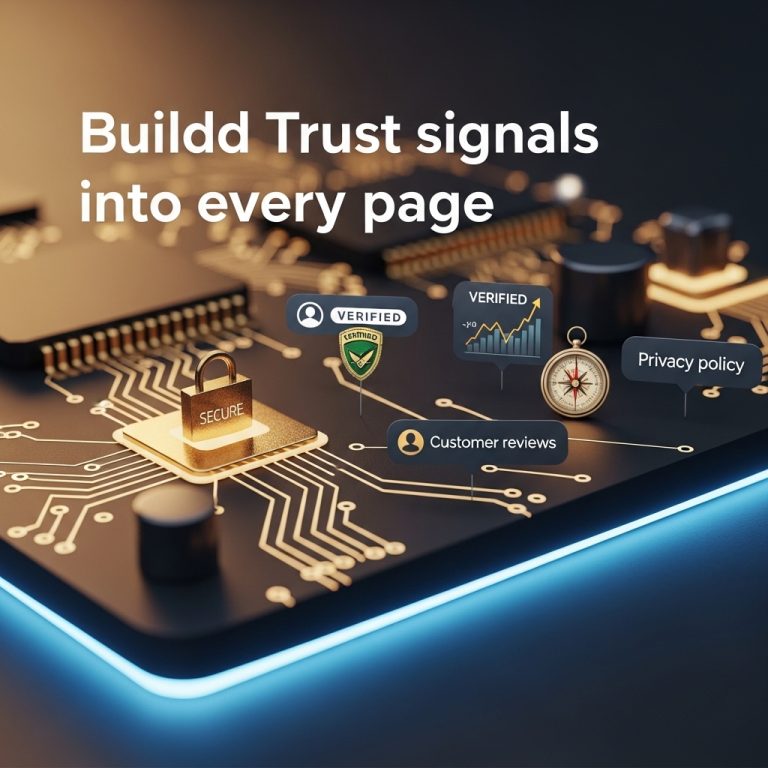 A stunning cinematic, award-winning photography shot related to How to Build Trust Signals Into Every Page, going to use for blog