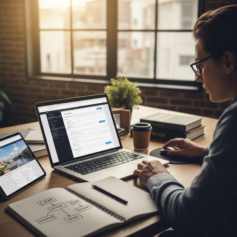 A stunning cinematic, award-winning photography shot related to Integrating CRM with Your Website: A Web Designer’s Guide, going to use for blog