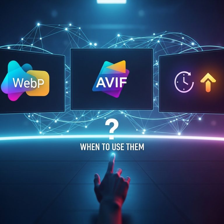 A stunning cinematic, award-winning photography shot related to Best Image Formats for Web: WebP, AVIF & When to Use Them, going to use for blog