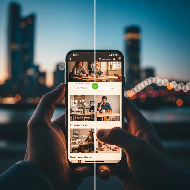 A stunning cinematic, award-winning photography shot related to Creating a Site That Passes Google’s Mobile-First Index, going to use for blog