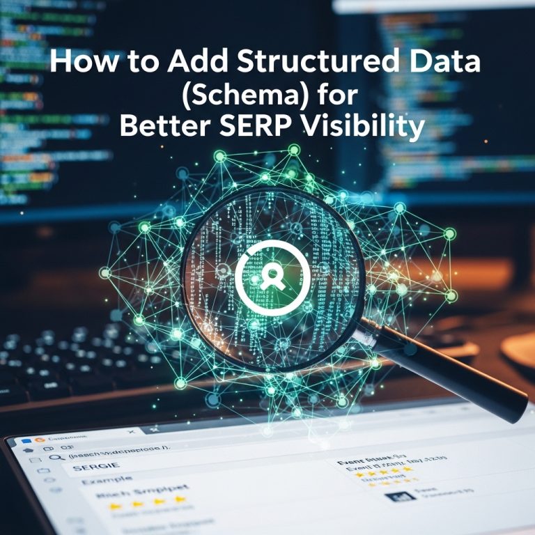 A stunning cinematic, award-winning photography shot related to How to Add Structured Data (Schema) for Better SERP Visibility, going to use for blog