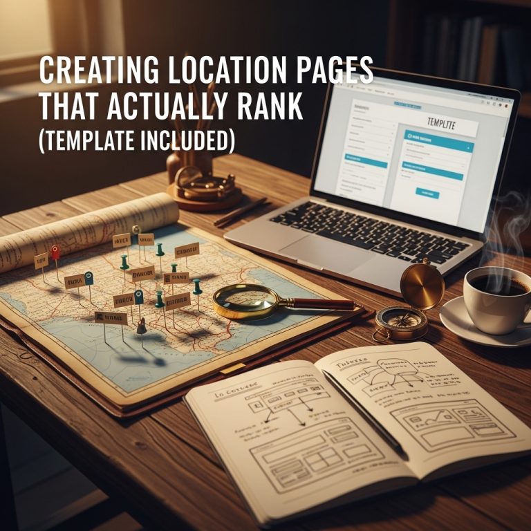 A stunning cinematic, award-winning photography shot related to Creating Location Pages That Actually Rank (Template Included), going to use for blog