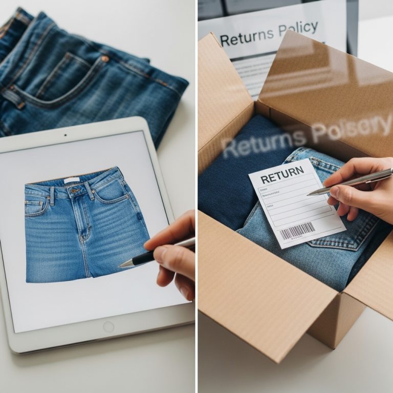 A stunning cinematic, award-winning photography shot related to E-commerce for Clothing Stores: Size, Filters & Returns UX, going to use for blog