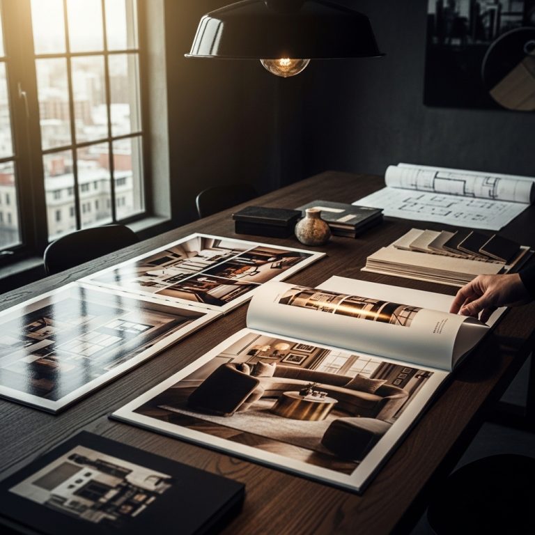 A stunning cinematic, award-winning photography shot related to Interior Design Portfolio: High-impact Visual Layouts, going to use for blog