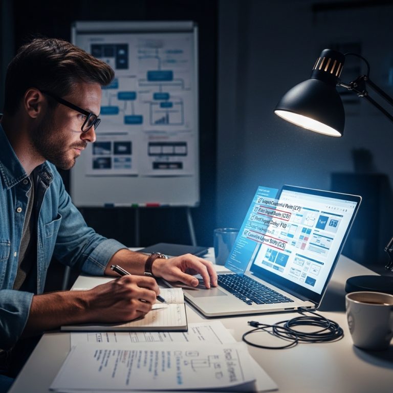 A stunning cinematic, award-winning photography shot related to Core Web Vitals: Checklist for Web Designers, going to use for blog