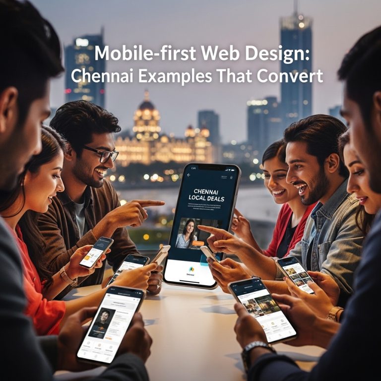 A stunning cinematic, award-winning photography shot related to Mobile-first Web Design: Chennai Examples That Convert, going to use for blog