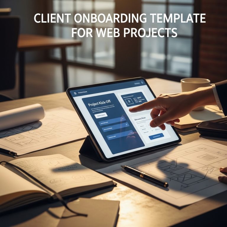 A stunning cinematic, award-winning photography shot related to Client Onboarding Template for Web Projects, going to use for blog