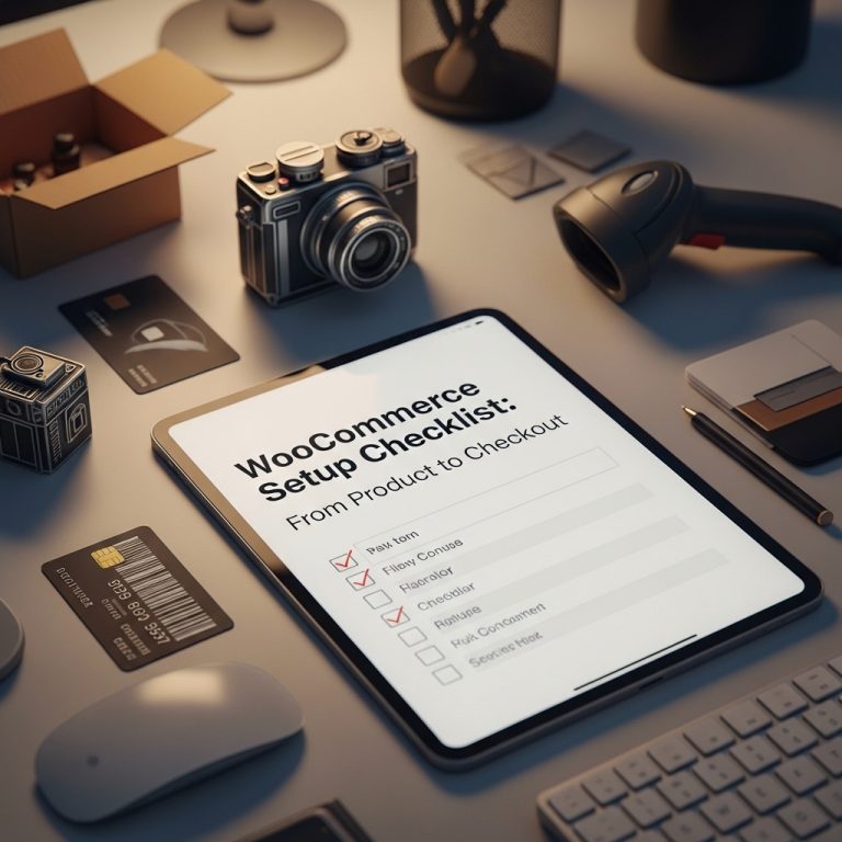 A stunning cinematic, award-winning photography shot related to WooCommerce Setup Checklist: From Product to Checkout, going to use for blog