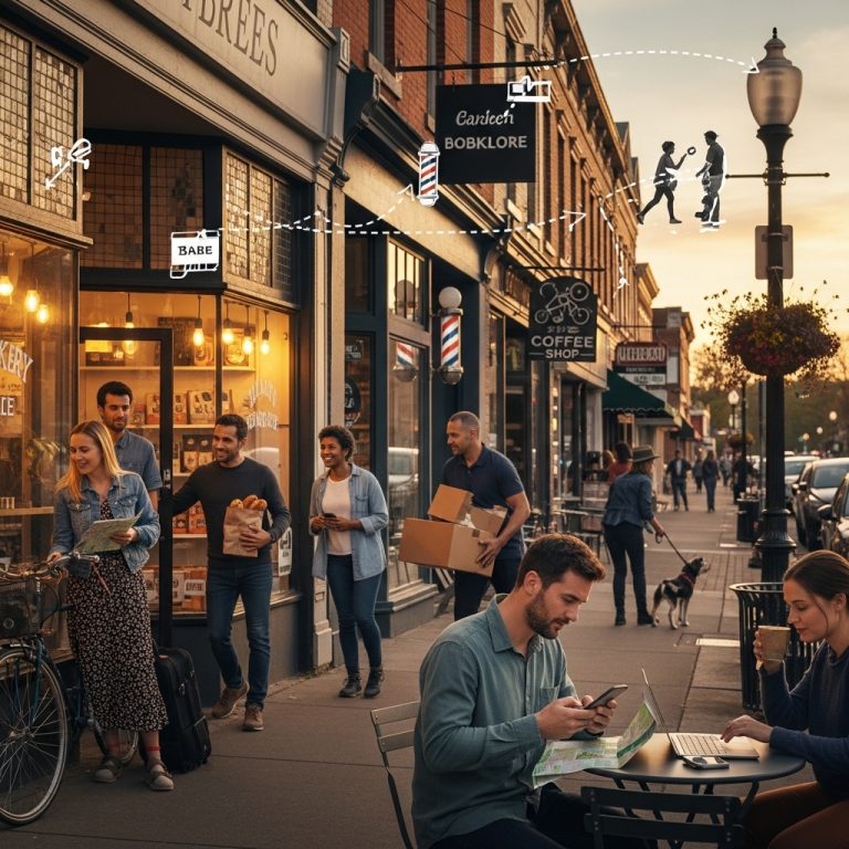 A stunning cinematic, award-winning photography shot related to How to Map Customer Journeys for Local Businesses, going to use for blog