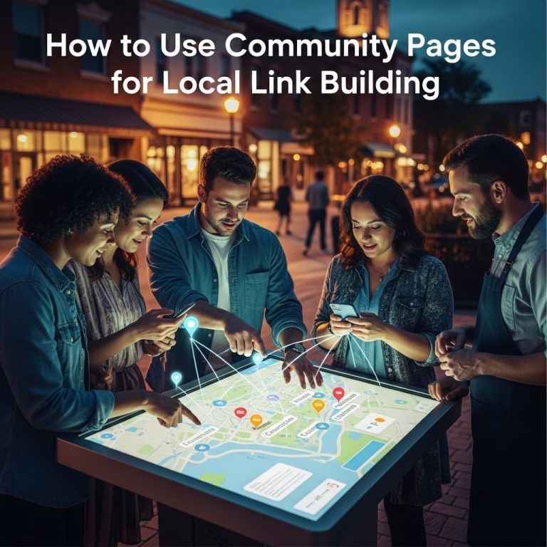 A stunning cinematic, award-winning photography shot related to How to Use Community Pages for Local Link Building, going to use for blog