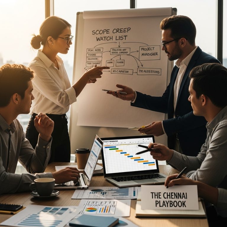 A stunning cinematic, award-winning photography shot related to Project Scope Template: Avoid Scope Creep on Web Projects – The Chennai Playbook, going to use for blog