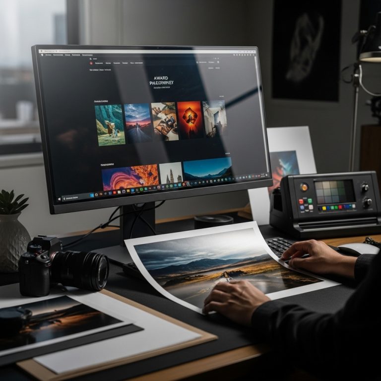 A stunning cinematic, award-winning photography shot related to Photographer Website Templates That Sell Prints, going to use for blog