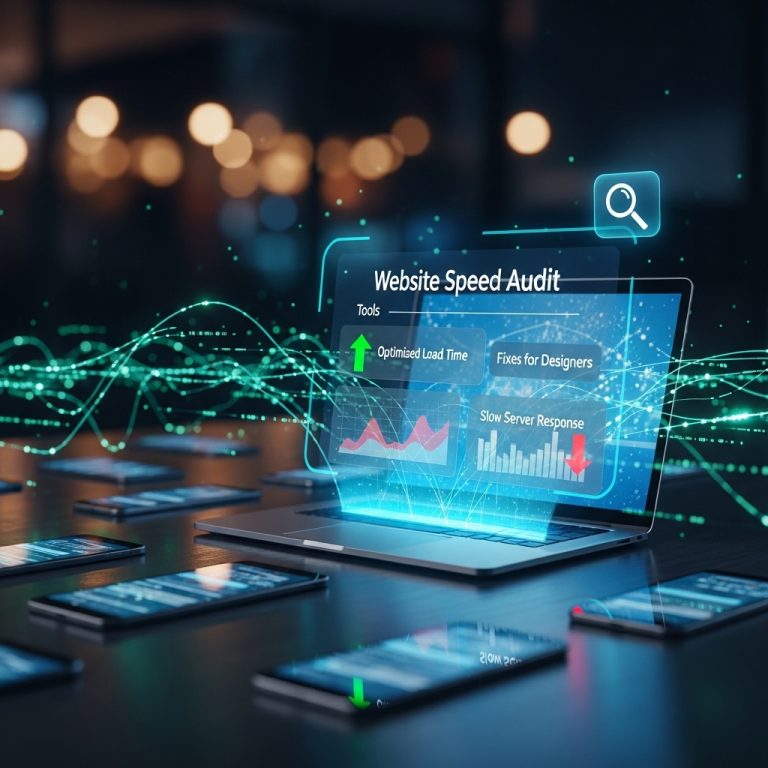 A stunning cinematic, award-winning photography shot related to Website Speed Audit: Tools & Fixes for Designers, going to use for blog