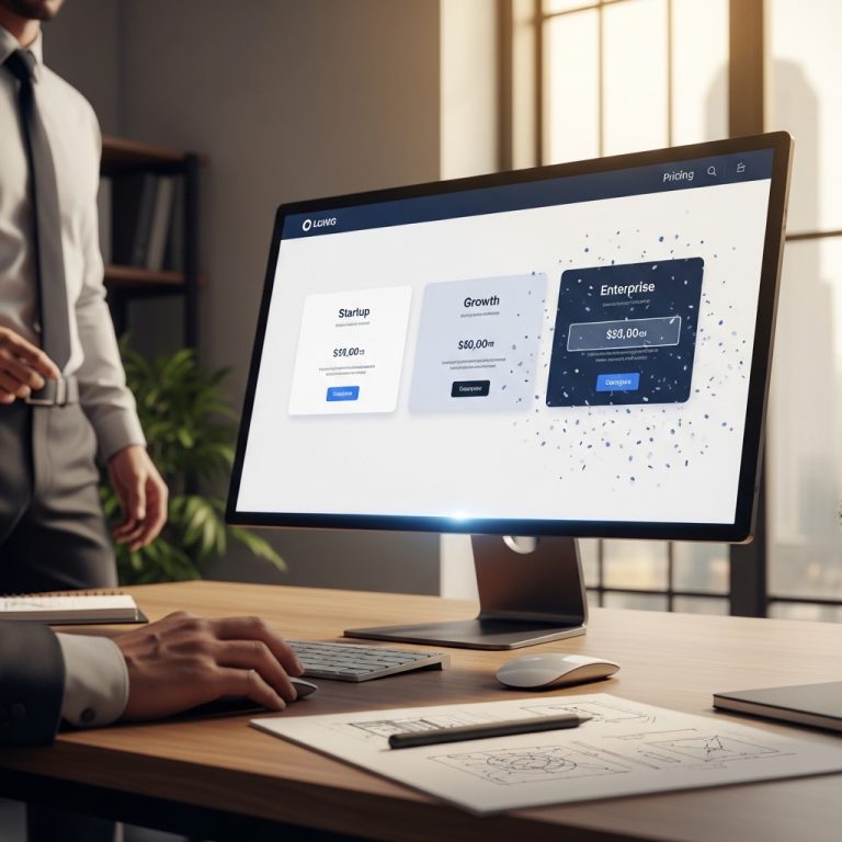 A stunning cinematic, award-winning photography shot related to How to Build a Pricing Page that Converts Enterprise Clients, going to use for blog