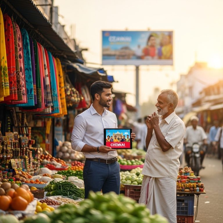A stunning cinematic, award-winning photography shot related to How Chennai Agencies Use Local Images & Content for Better Conversions, going to use for blog