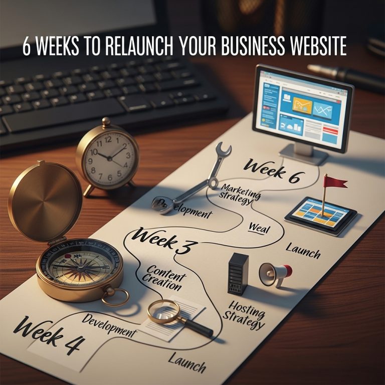 A stunning cinematic, award-winning photography shot related to Roadmap: 6 Weeks to Relaunch Your Business Website, going to use for blog