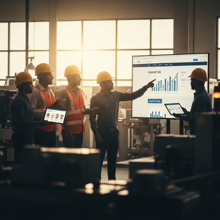 A stunning cinematic, award-winning photography shot related to How a New Website Increased Leads for a Chennai Manufacturer, going to use for blog