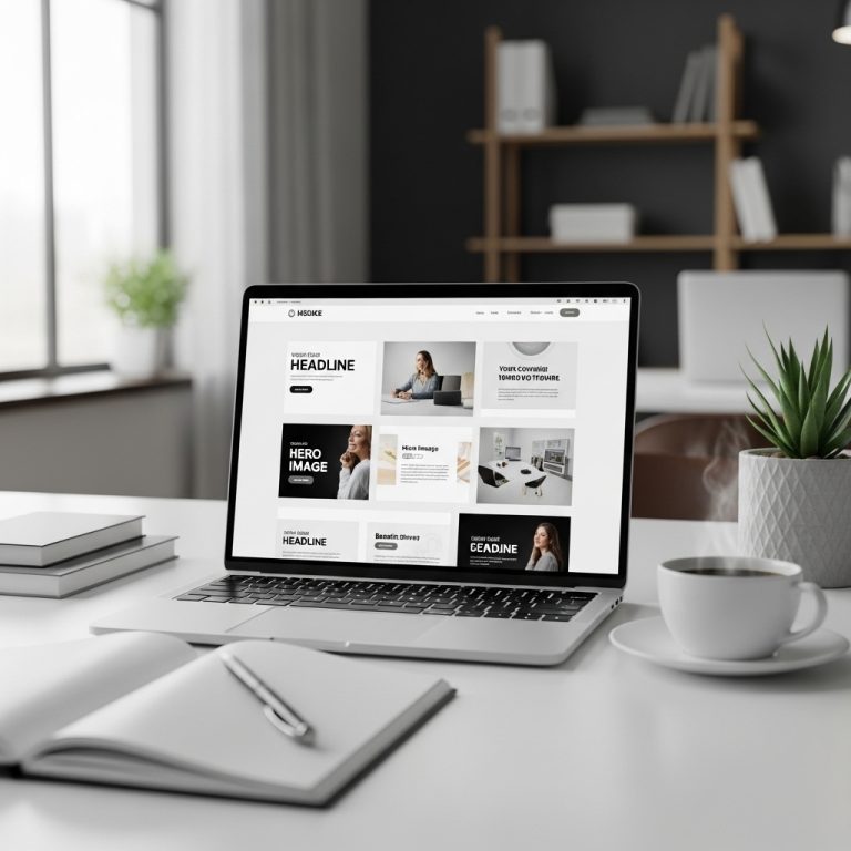 A stunning cinematic, award-winning photography shot related to How to Build a Conversion-Focused Homepage Template, going to use for blog