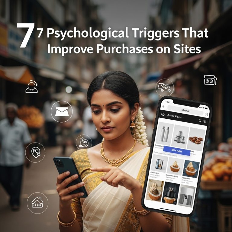 A stunning cinematic, award-winning photography shot related to 7 Psychological Triggers That Improve Purchases on Sites – A Chennai‑Focused Playbook, going to use for blog