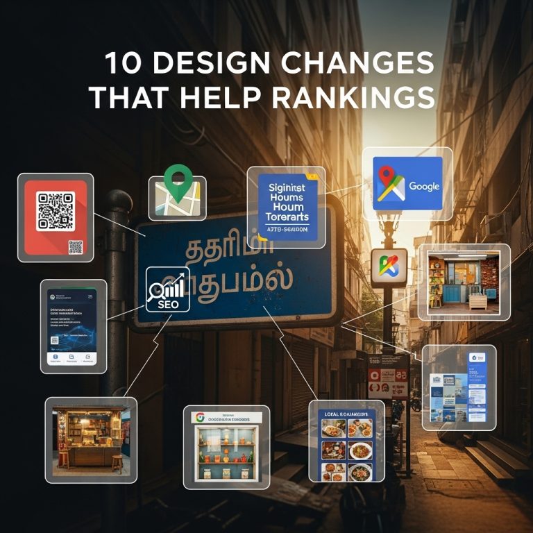 A stunning cinematic, award-winning photography shot related to Local SEO for Chennai: 10 Design Changes That Help Rankings, going to use for blog
