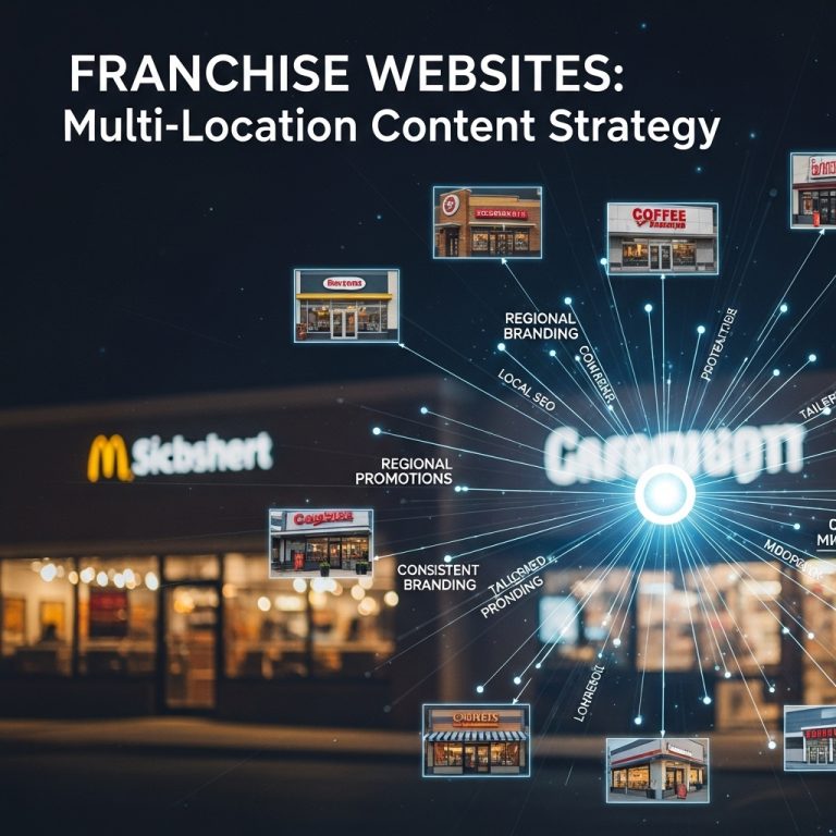 A stunning cinematic, award-winning photography shot related to Franchise Websites: Multi-location Content Strategy, going to use for blog